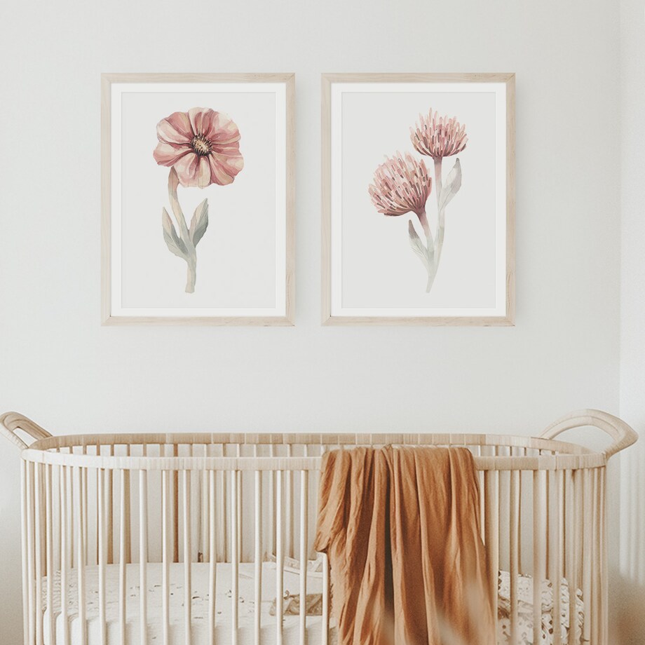 2 x plakat dla dzieci | kwiaty zestaw 2 50x70