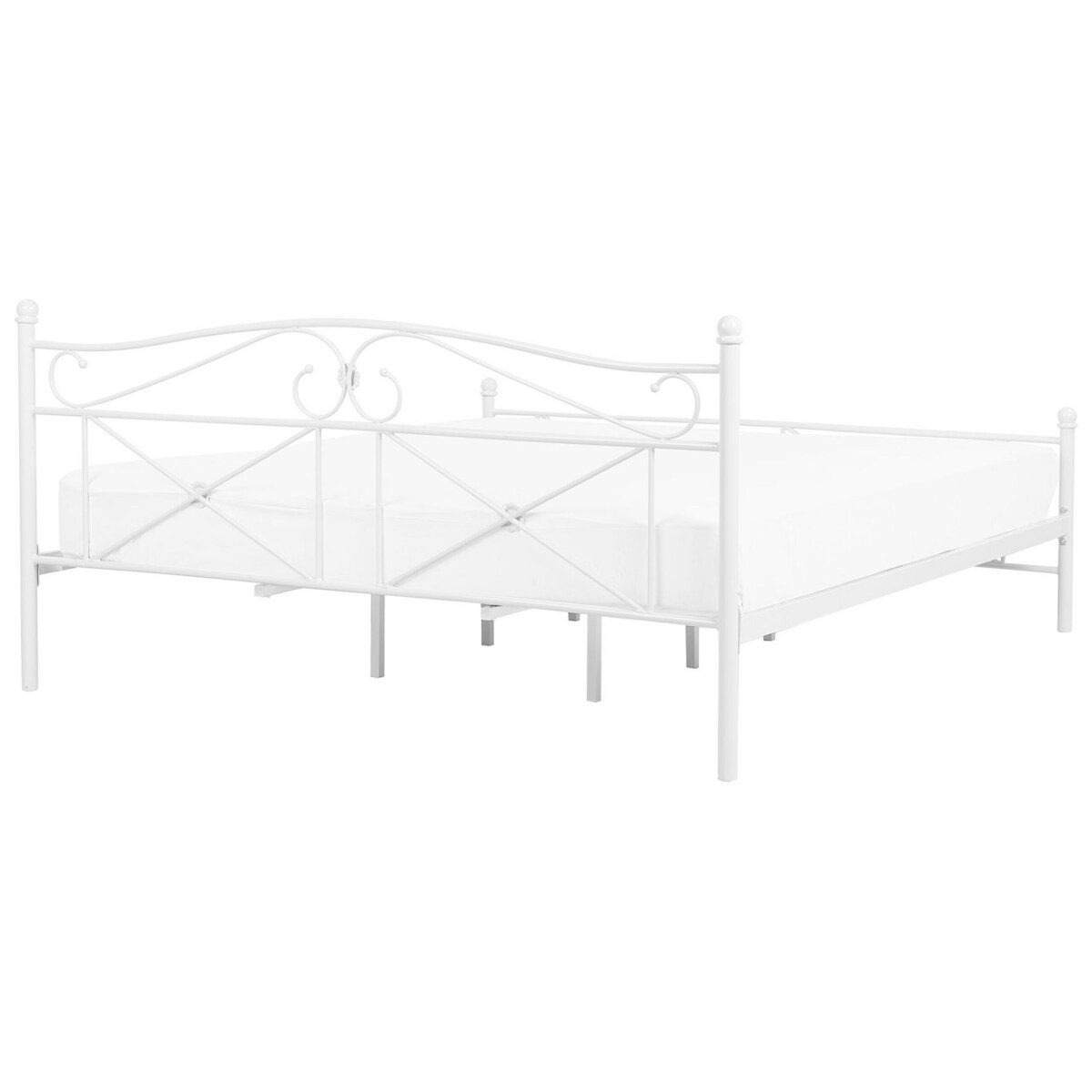 Łóżko metalowe 180 x 200 cm białe RODEZ