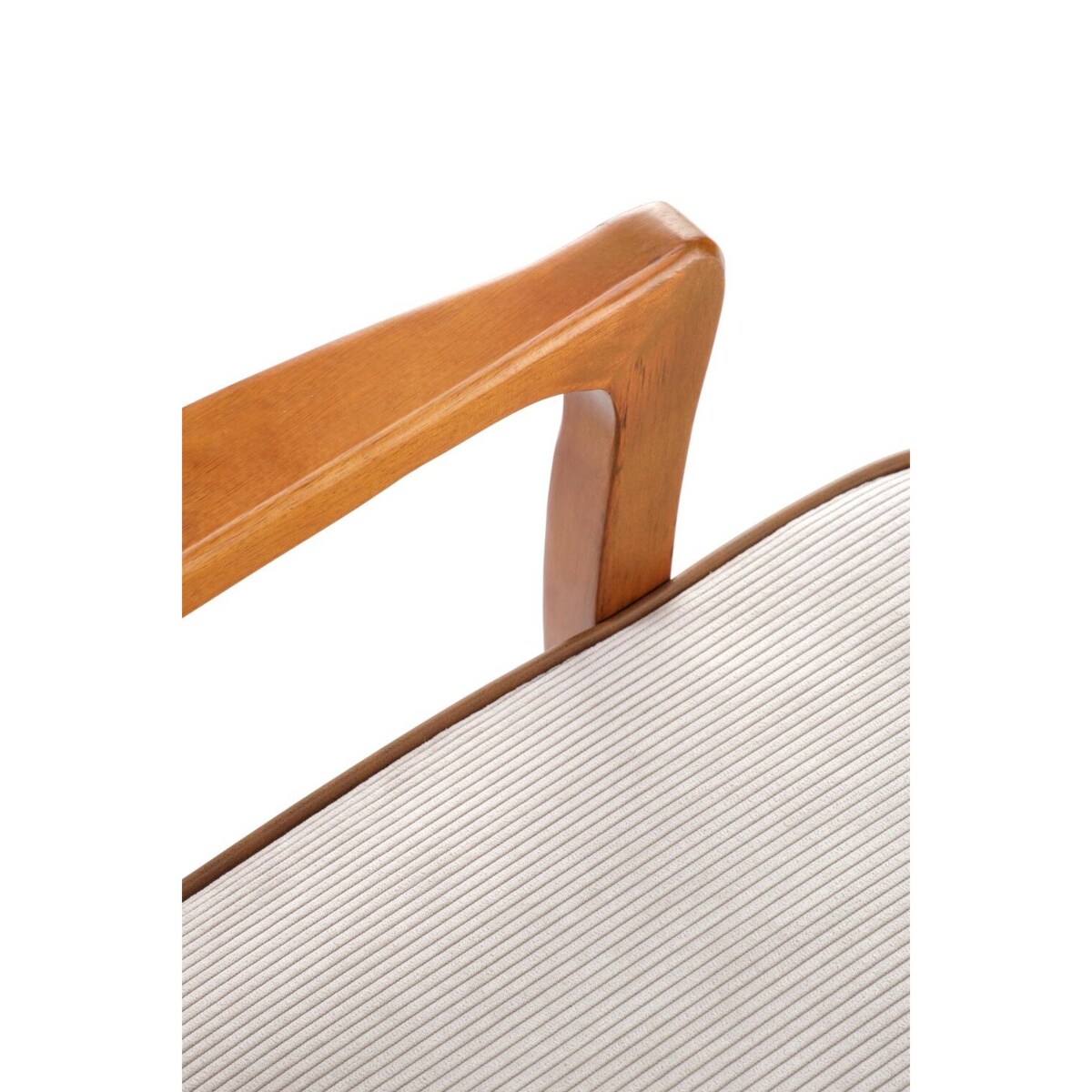 FOTEL WYPOCZYNKOWY Grejs beżowy DREWNIANE NOGI orzech