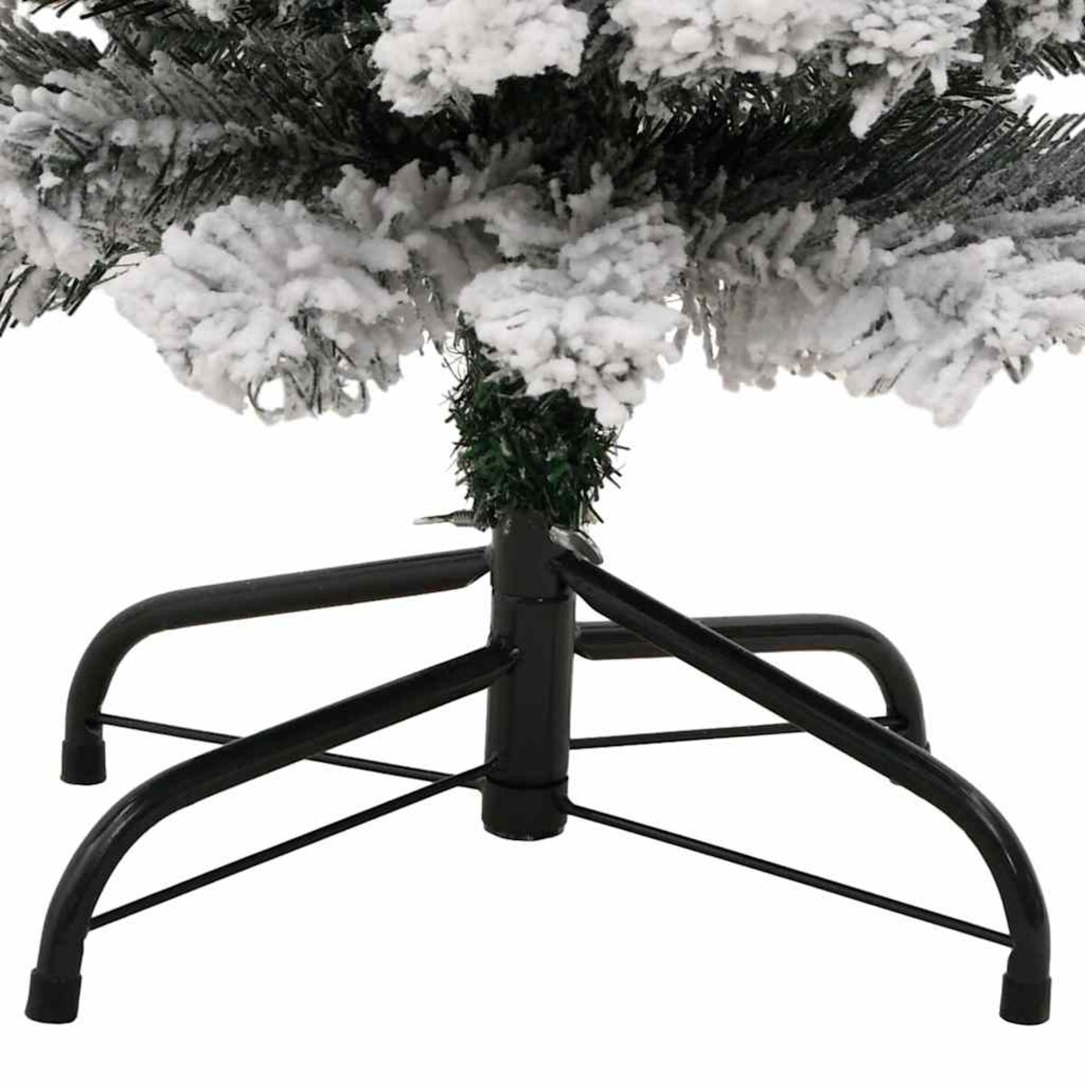 vidaXL Smukła, sztuczna choinka, zielona, ośnieżona, 120 cm, PVC