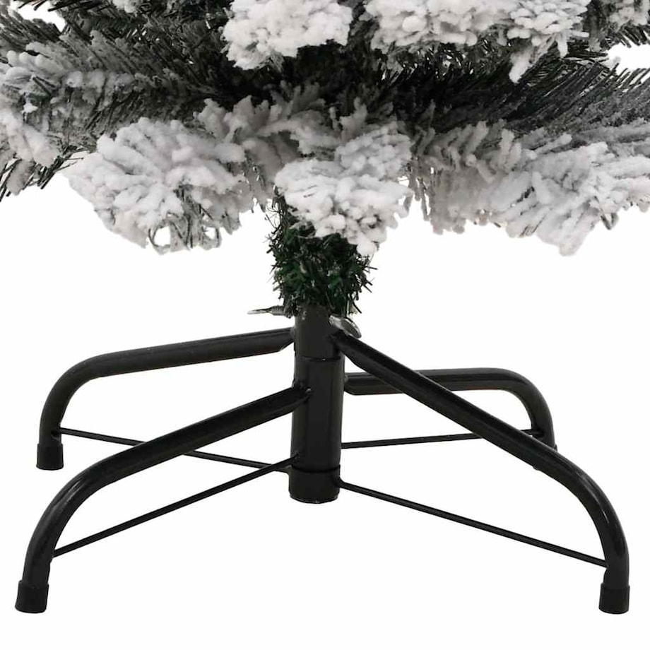 vidaXL Smukła, sztuczna choinka, zielona, ośnieżona, 120 cm, PVC