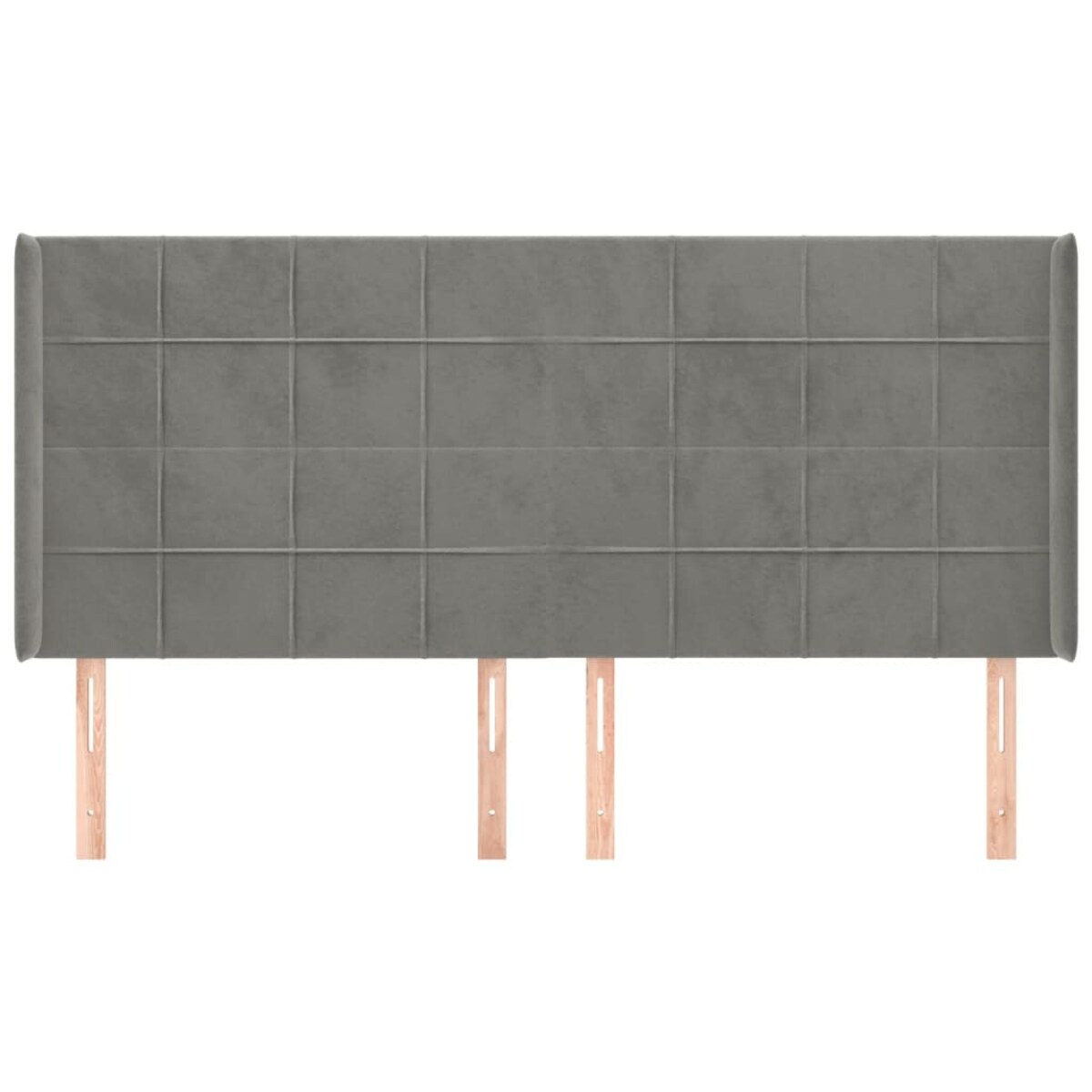 vidaXL Zagłówek uszak, jasnoszary, 163x16x118/128 cm, aksamit