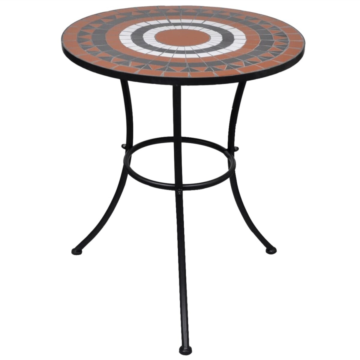 vidaXL Stolik bistro, terakota i biel, 60 cm, mozaikowy
