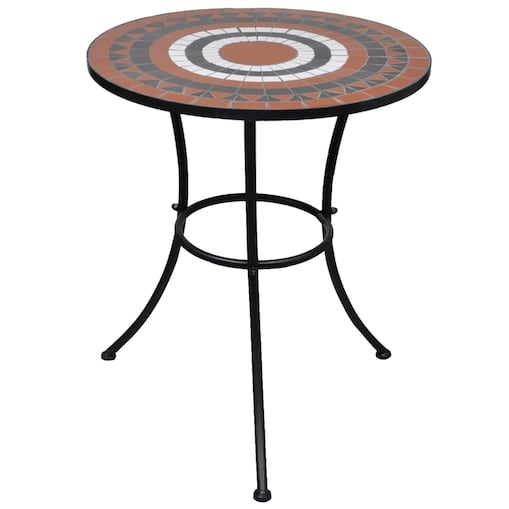 vidaXL Stolik bistro, terakota i biel, 60 cm, mozaikowy