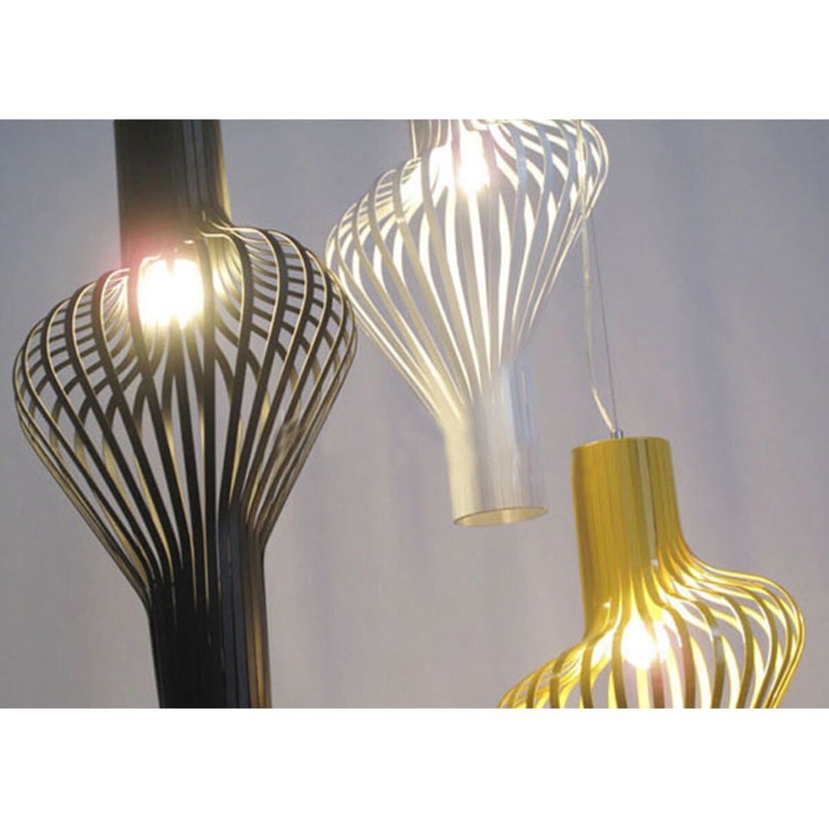 Lampa Wisząca Sufitowa Geometryczna Czarna Metal