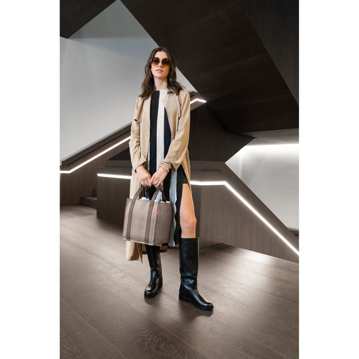 Torba BOTTLEBAG, herringbone mokka