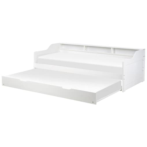 Łóżko wysuwane drewniane 90 x 200 cm białe EDERN