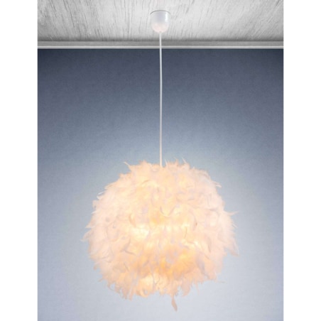 LAMPA wisząca KATUNGA 15057 Globo dekoracyjna OPRAWA zwis kula ball pióra białe