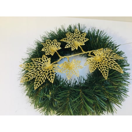 BROKATOWA GAŁĄZKA KWIAT ZŁOTY do dekoracji bukietu kompozycji święta stroik