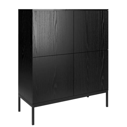 Komoda wysoka KRON 4D 100cm czarny dąb