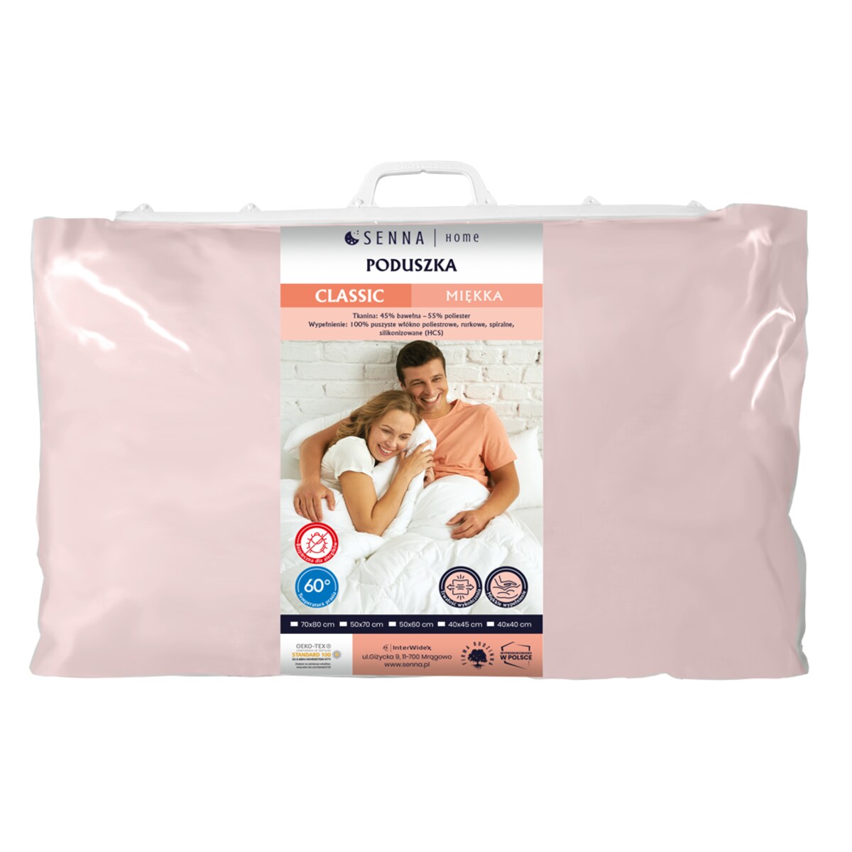Poduszka 50x70 CLASSIC MIĘKKA Różowa