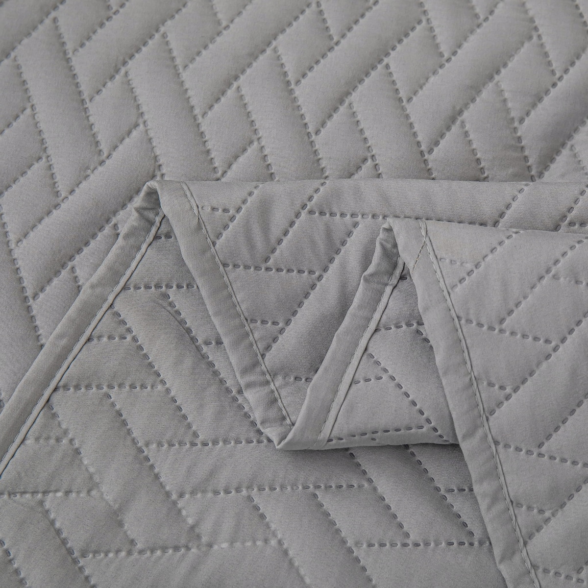 Narzuta na Łóżko 200 x 220 Pikowana Dash Srebrny Dwustronna Jednokolorowa