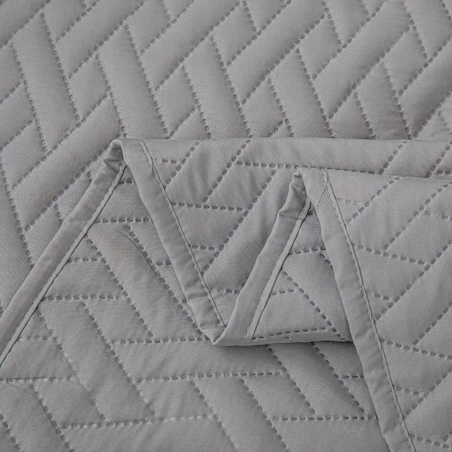 Narzuta na Łóżko 200 x 220 Pikowana Dash Srebrny Dwustronna Jednokolorowa