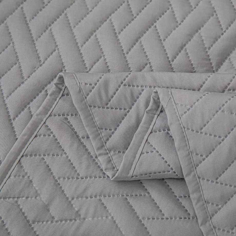 Narzuta na Łóżko 200 x 220 Pikowana Dash Srebrny Dwustronna Jednokolorowa