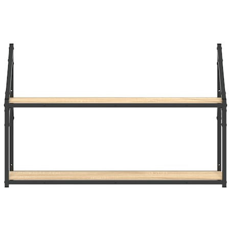 vidaXL Regał ścienny z 2 półkami, dąb sonoma, 80x21x51 cm