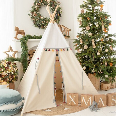 Biały namiot tipi Boho White - 4 elementy
