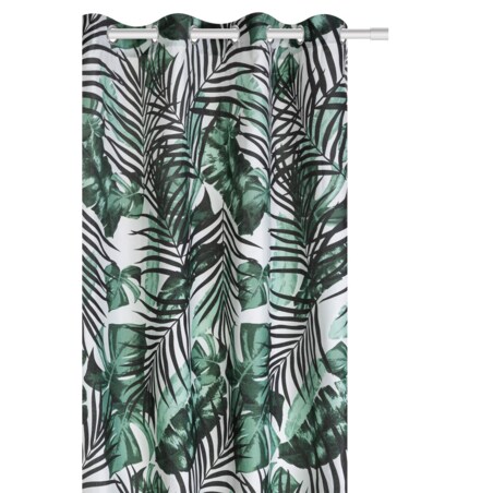 Zasłona Gotowa do Salonu na Przelotkach 140 x 250 Palmy Liście Jungle Zielona