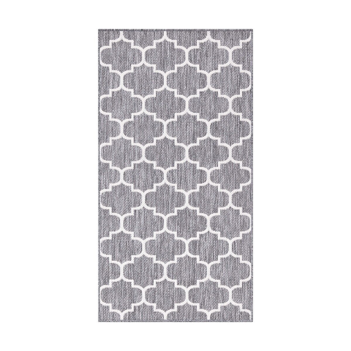 Dywan na zewnątrz i do wnętrz koniczynka Sunny 4620 Szary Krem 80x150