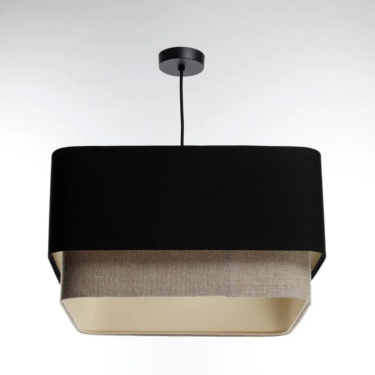 Lampa wisząca KWADRO DUO 006 51x47cm czarna/beżowa