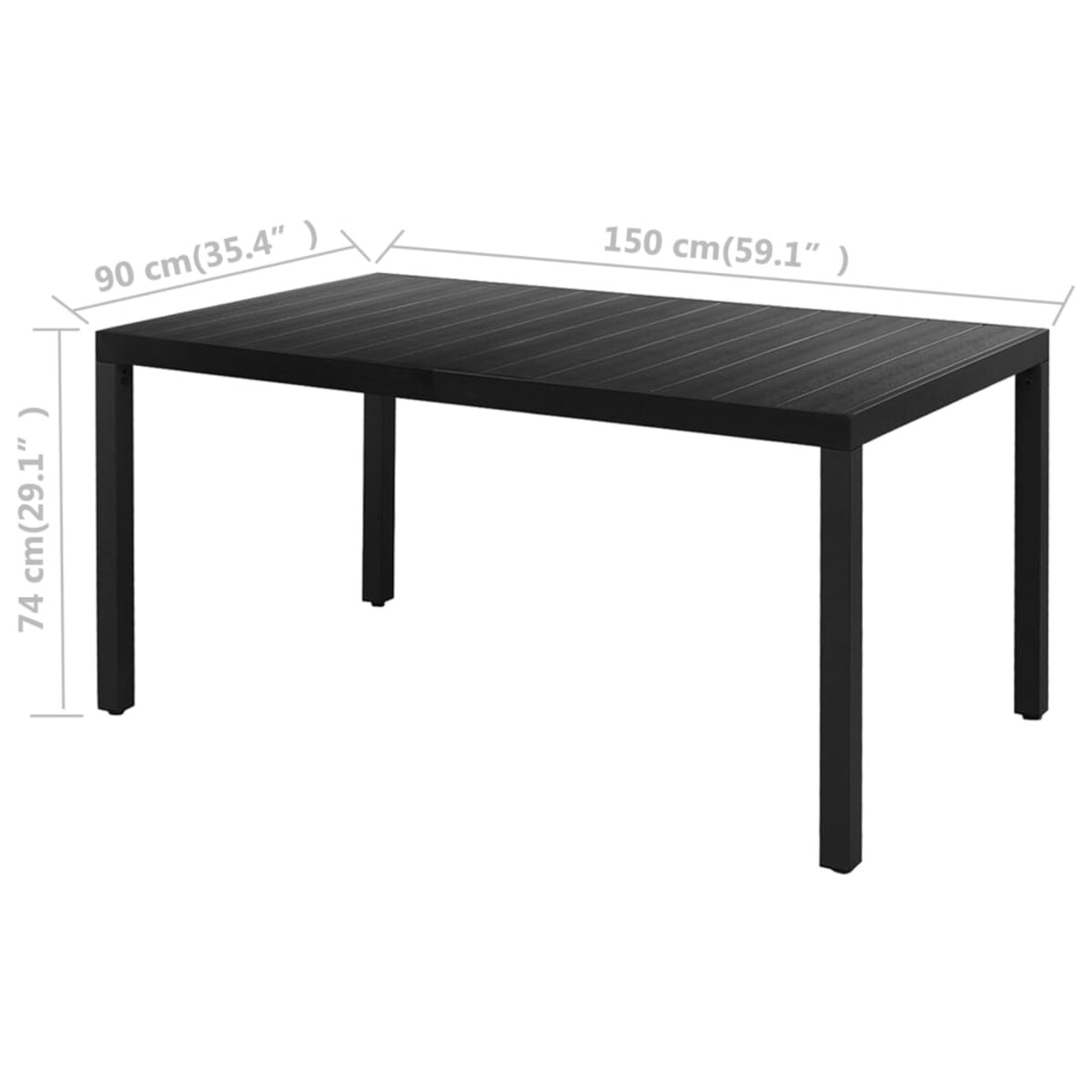 vidaXL 5-częściowy zestaw mebli ogrodowych, rattan PVC, czarny
