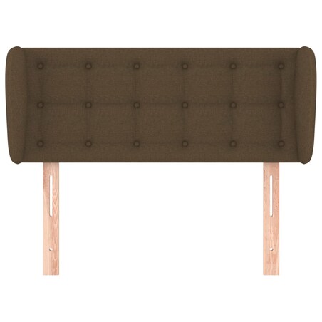 vidaXL Zagłówek uszak, ciemnobrązowy, 83x23x78/88 cm, tkanina