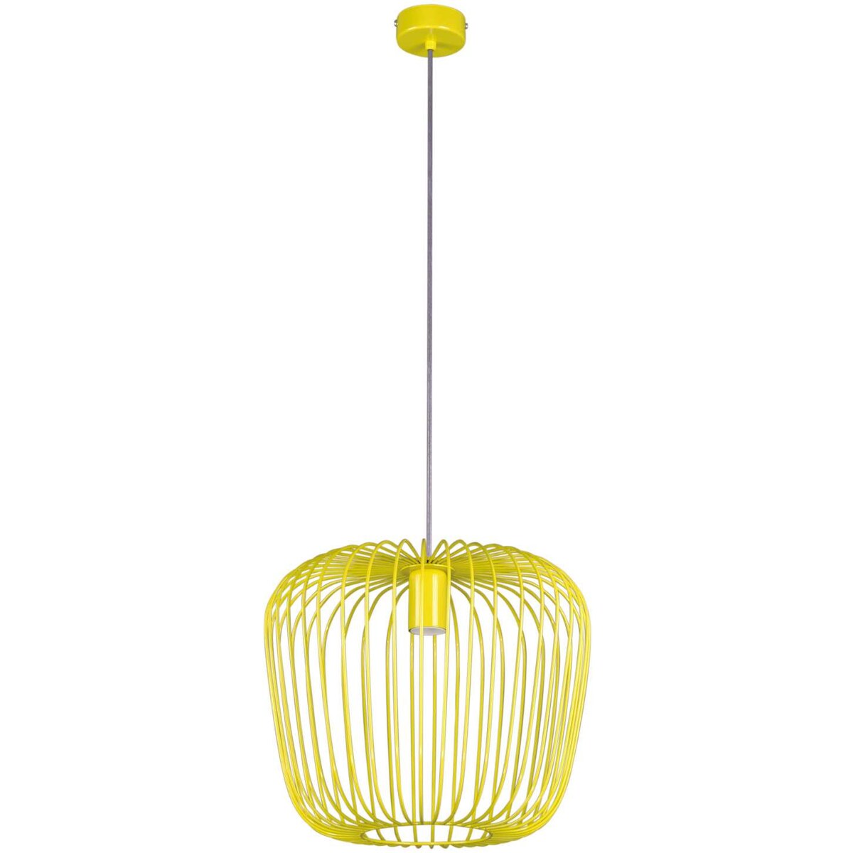 Druciana LAMPA wisząca K-4103 Kaja metalowa OPRAWA dziecięca industrialny ZWIS klatka żółta