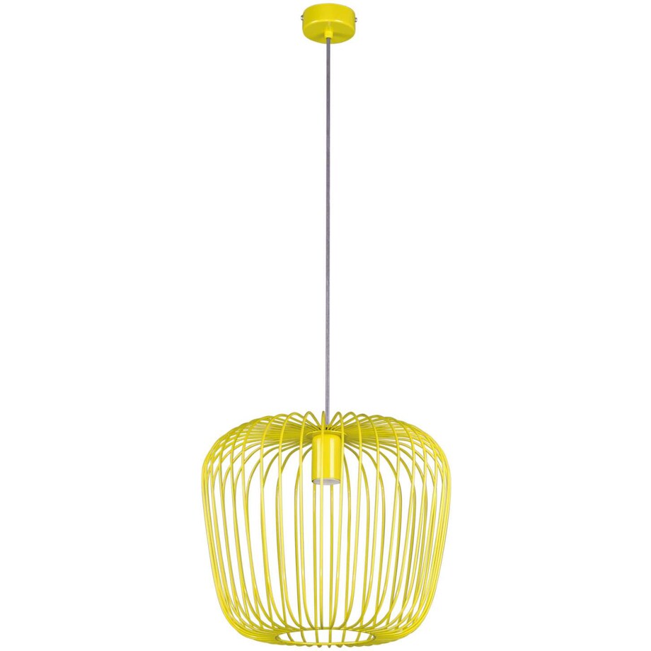 Druciana LAMPA wisząca K-4103 Kaja metalowa OPRAWA dziecięca industrialny ZWIS klatka żółta