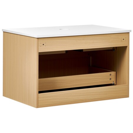 Szafka łazienkowa wisząca 80 x 52 cm jasne drewno BEXTI