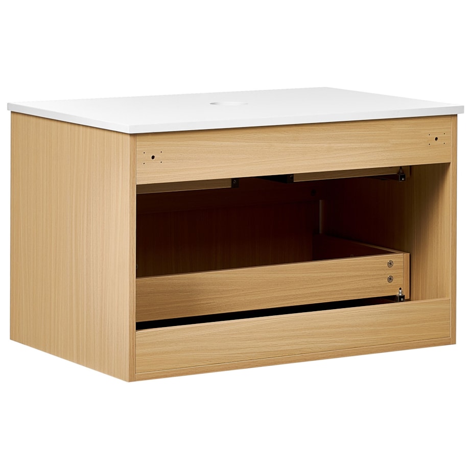 Szafka łazienkowa wisząca 80 x 52 cm jasne drewno BEXTI