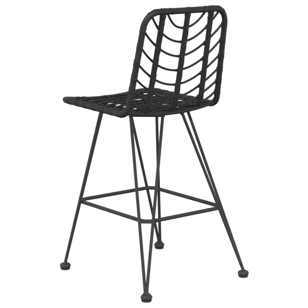 vidaXL Stołki barowe, 2 szt., czarne 45x56x103,5 cm, PE, rattan i stal