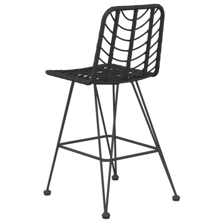 vidaXL Stołki barowe, 2 szt., czarne 45x56x103,5 cm, PE, rattan i stal