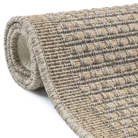 Chodnik płasko tkany Roma 68x114 cm Kratka Beżowy