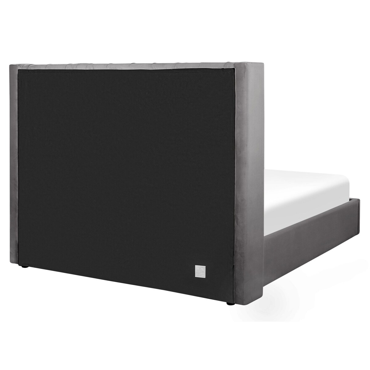 Łóżko z pojemnikiem Welur LUBBON 160 x 200 cm Szary