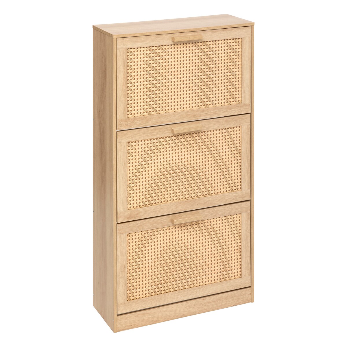 Szafka na buty wąska wysoka CANE, plecionka wiedeńska, 60 x 24 x 113 cm