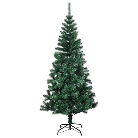 vidaXL Sztuczna choinka z opalizującymi końcówkami, zielona, 120 cm