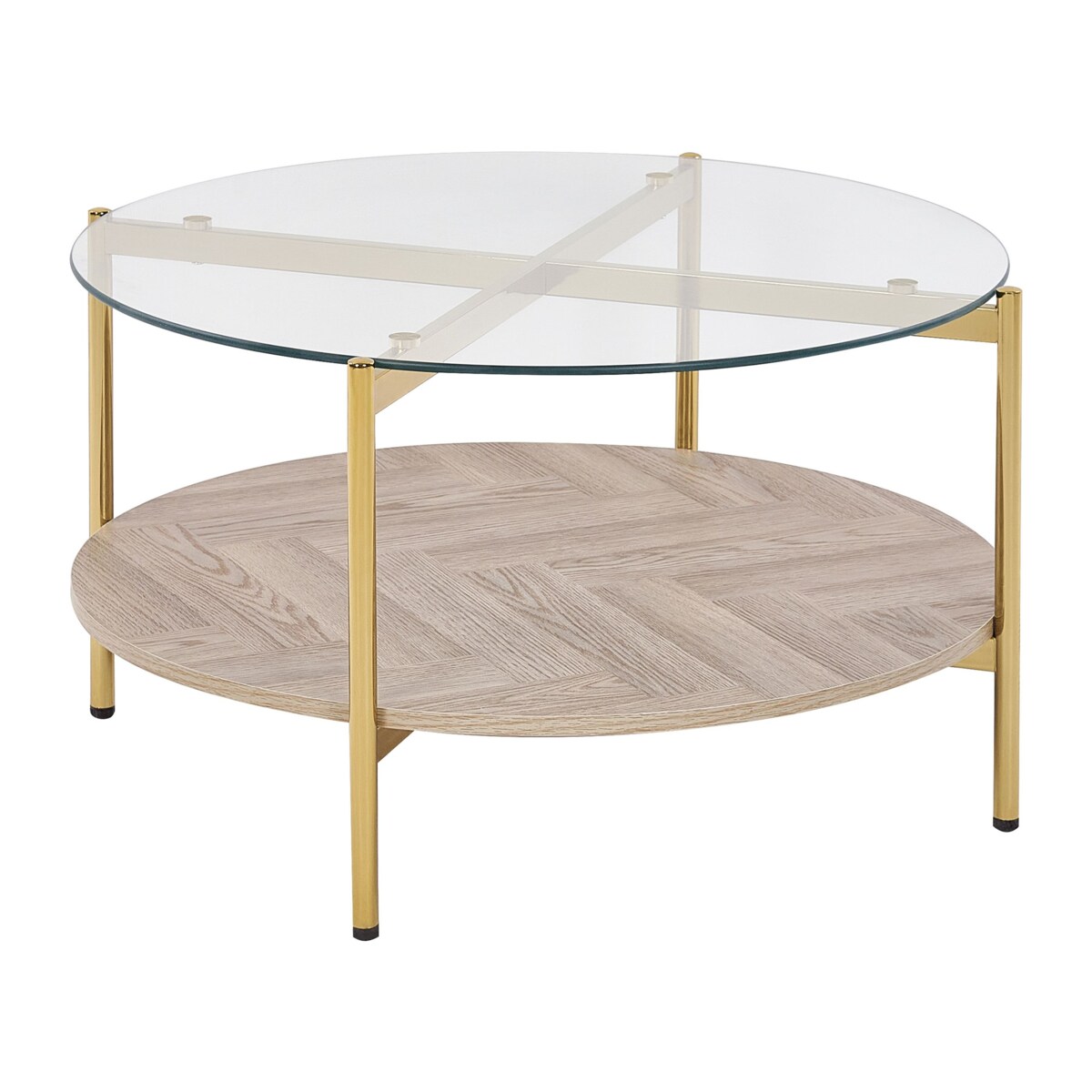 Stolik kawowy Żelazo Fornirowany Złoty LOVELL