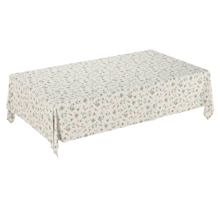 Obrus prostokątny 130 x 160 cm małe kwiaty na jasnym tle