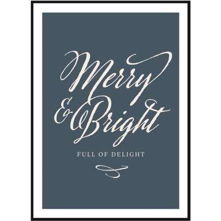 Poster Story, Plakat, Obraz - Merry and Bright, wymiary 21 x 30 cm