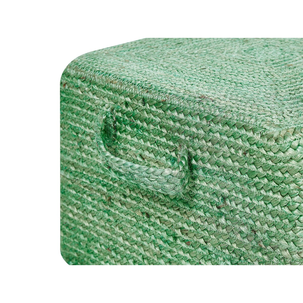 Puf z juty 45 x 45 x 30 cm zielony DHADAR