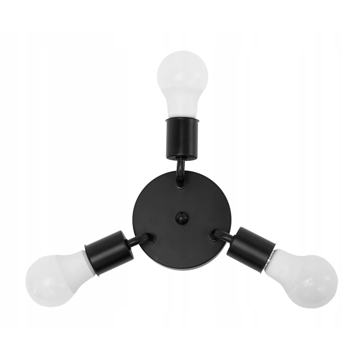 Lampa Sufitowa Plafon Potrójna Metalowa Black 3