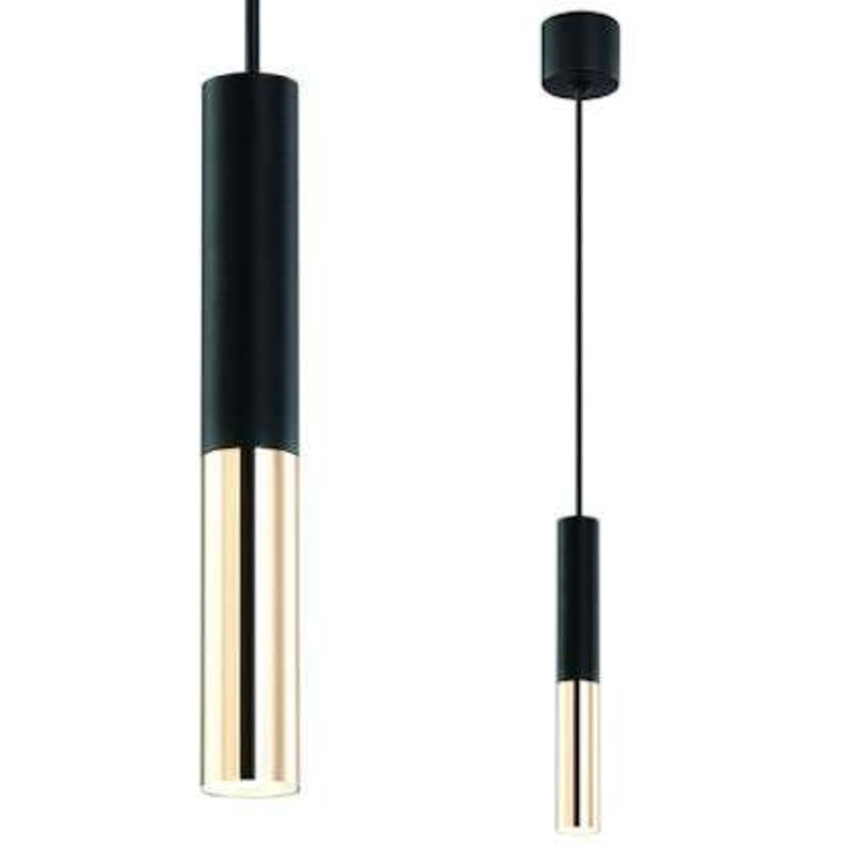 Wisząca LAMPA industrialna Slimi S Nero / Gold Orlicki Design metalowa OPRAWA zwis tuba LED 3,5W czarna złota