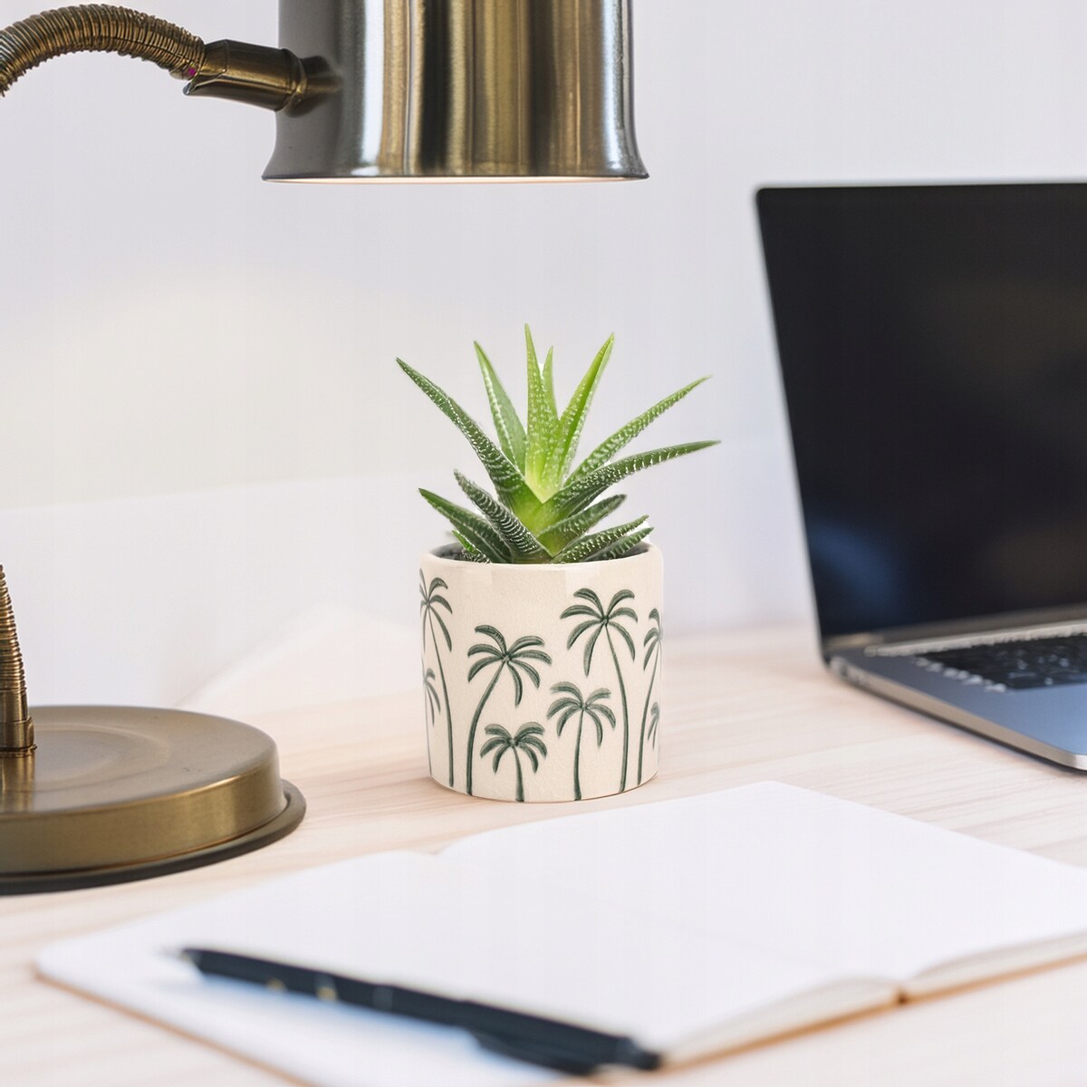 DONICZKA PALMY CERAMICZNA 12cm mała do salonu osłonka palma na parapet