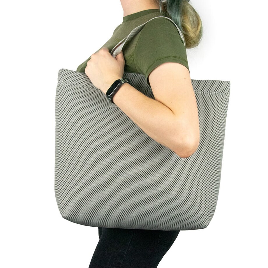 Torba plażowa szara jasne rączki 45x36 cm