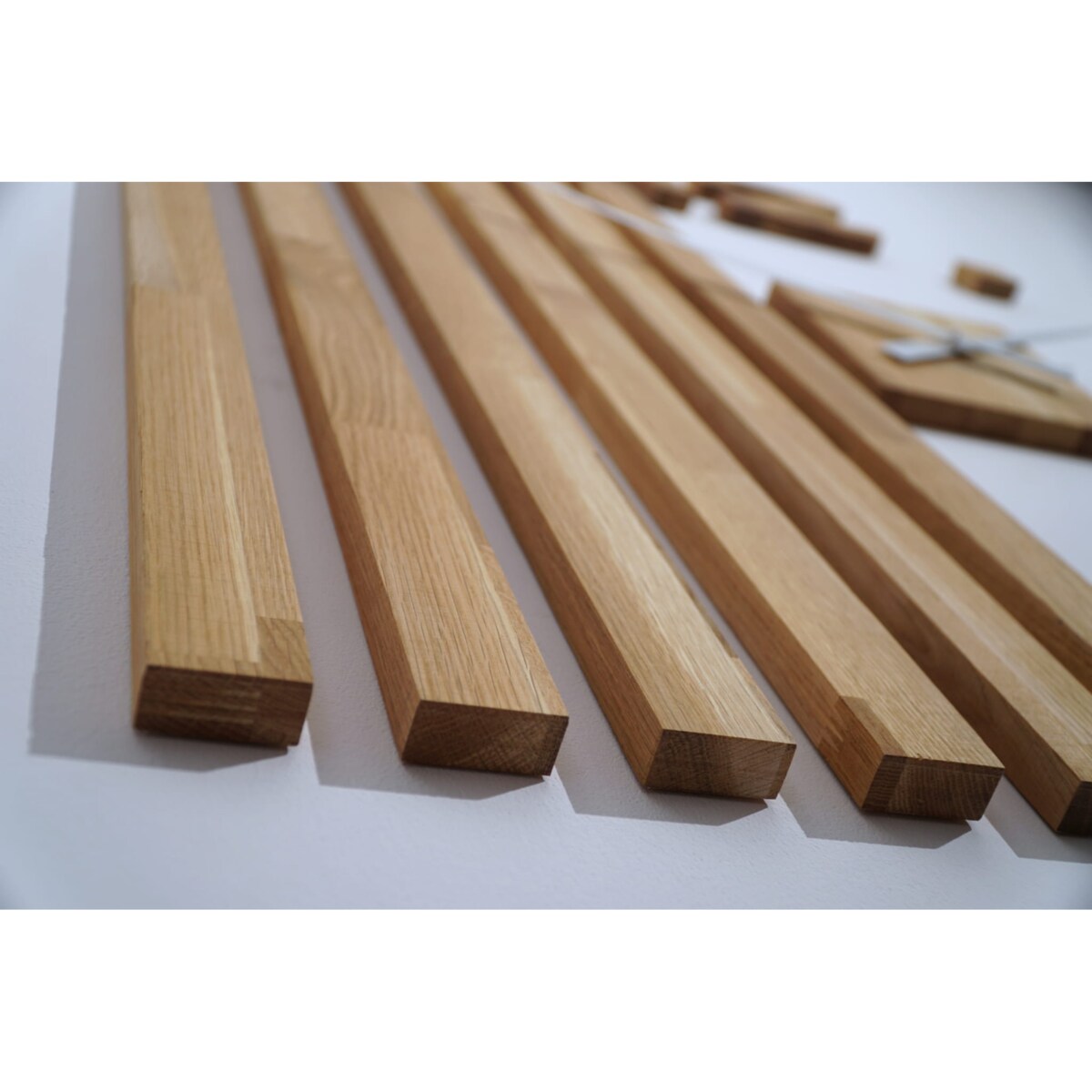 Drewniany zegar ścienny dębowy LAMELE 100cm