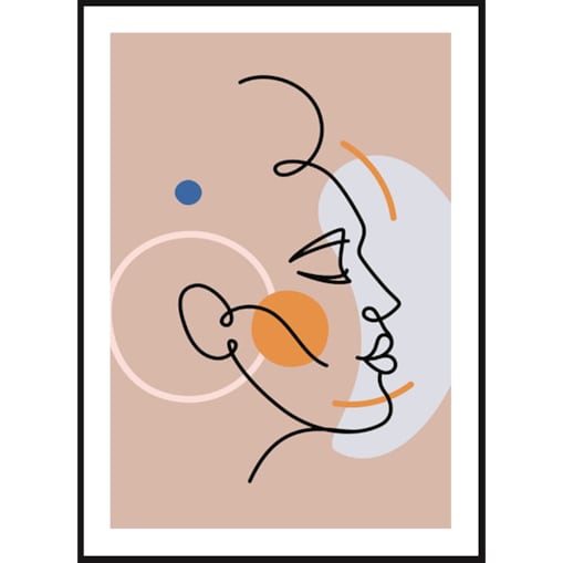 Poster Story, Plakat, Obraz - Kobiecy Profil w Konturach, wymiary 42 x 60 cm