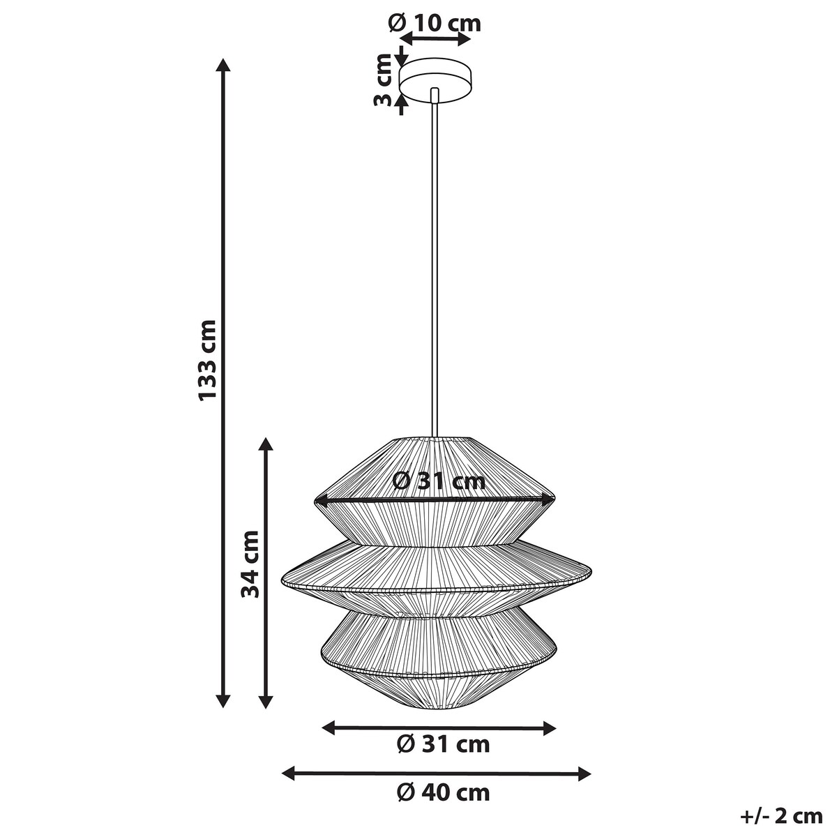 Lampa wisząca ANDUKI Rattan Naturalny