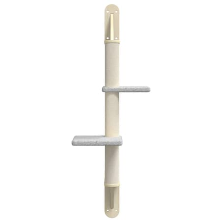 vidaXL Ścienne drzewko dla kota z drapakiem, jasnoszare, 108 cm