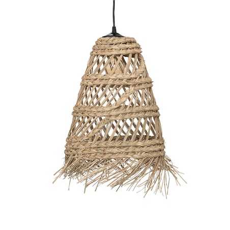 Lampa boho wisząca z plecionki ze słomy LAHYS, Ø 28 cm