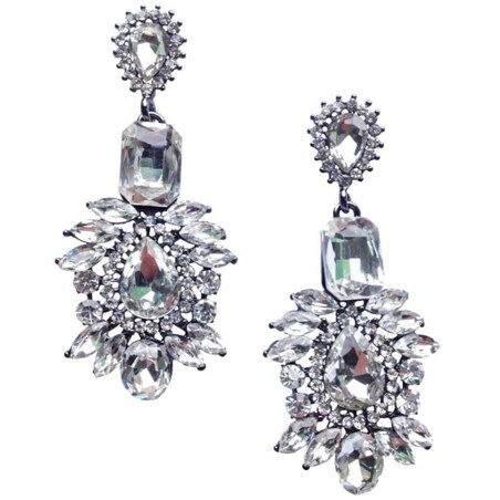 Kolczyki srebrne kryształowe śliczne STYLOWE wieczorowe