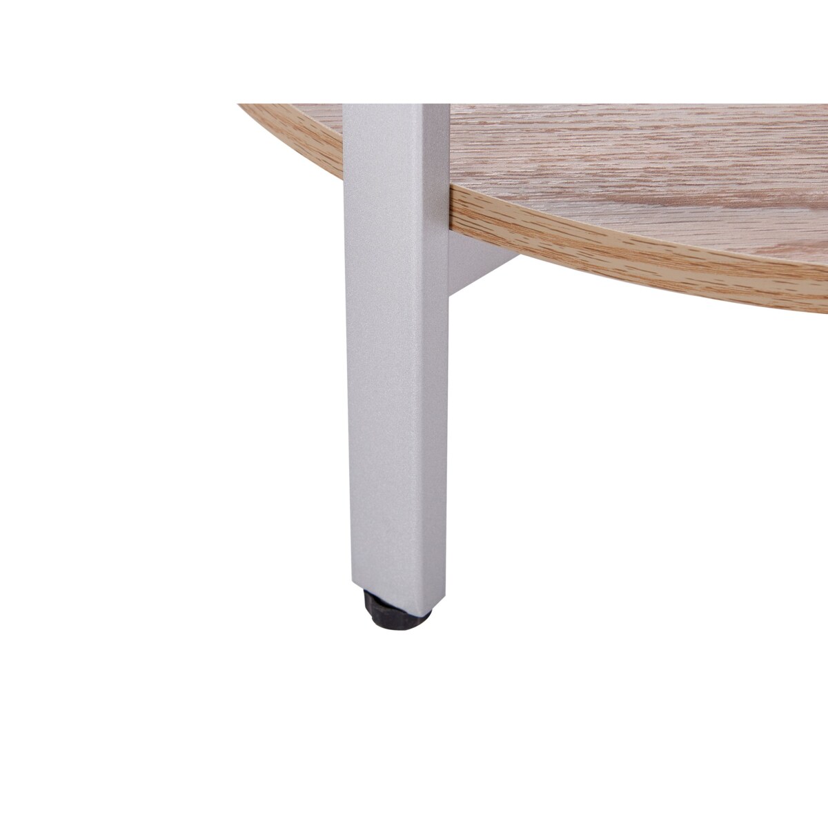 Stolik pomocniczy szklany jasne drewno ze srebrnym LOVELL